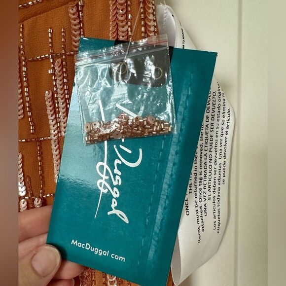 Mac Duggal | 70264 Abstract Beaded Sleeveless Midi Sheath Dress Size 2 NEW - Picture 8 of 12